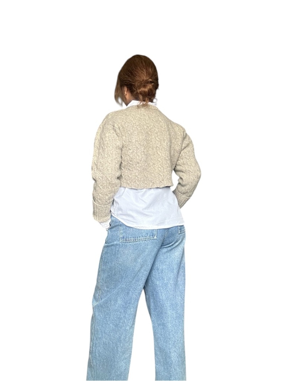 Giordano - Cropped Lambswool Sweater Grey Beige - XL - Picture 4 of 7